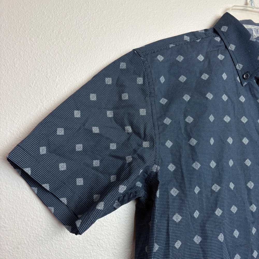 Cody James Mens S Navy Blue Galaxy Geo Diamond Print Button Shirt Cowboy Western - Picture 3 of 15